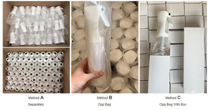 Garrafa contínua de detalhe plástica da névoa da água do cabelo da garrafa 300ml do pulverizador do álcool 4