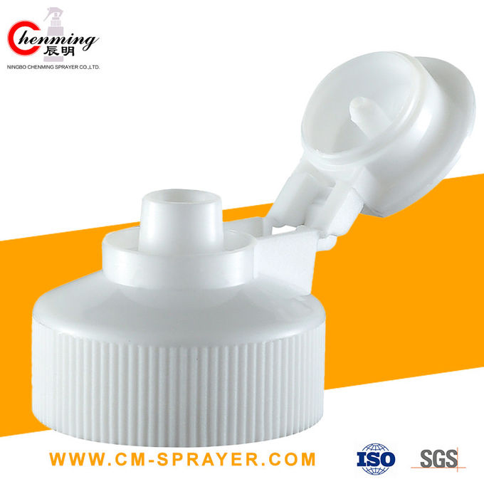 38-400 24/410 de saia com nervuras redonda da linha branca de Flip Top Caps Child Resistant 24mm 38mm articulou-se 0