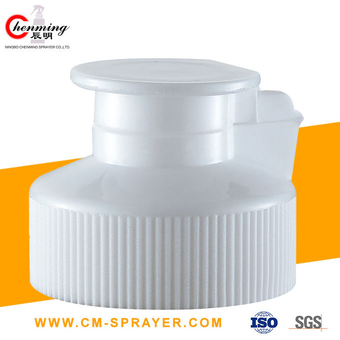 38-400 24/410 de saia com nervuras redonda da linha branca de Flip Top Caps Child Resistant 24mm 38mm articulou-se 1